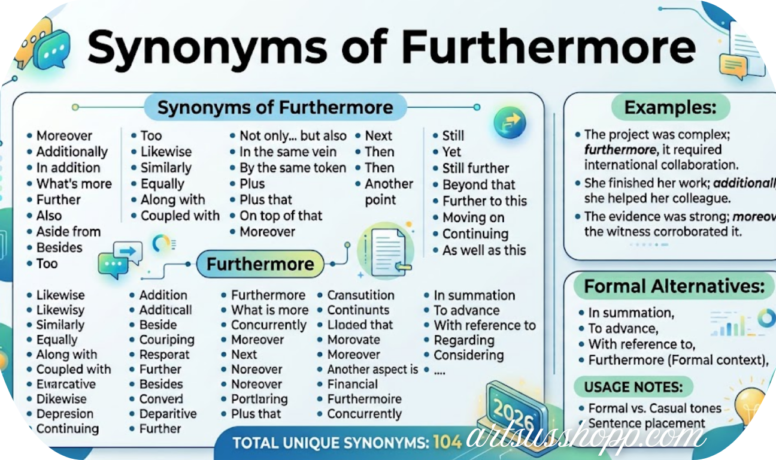 Synonyms of Furthermore