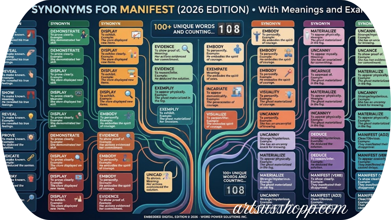 Synonyms for Manifest
